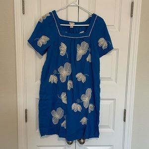 J.Crew factory fiesta casual dress with embroidered flowers size small